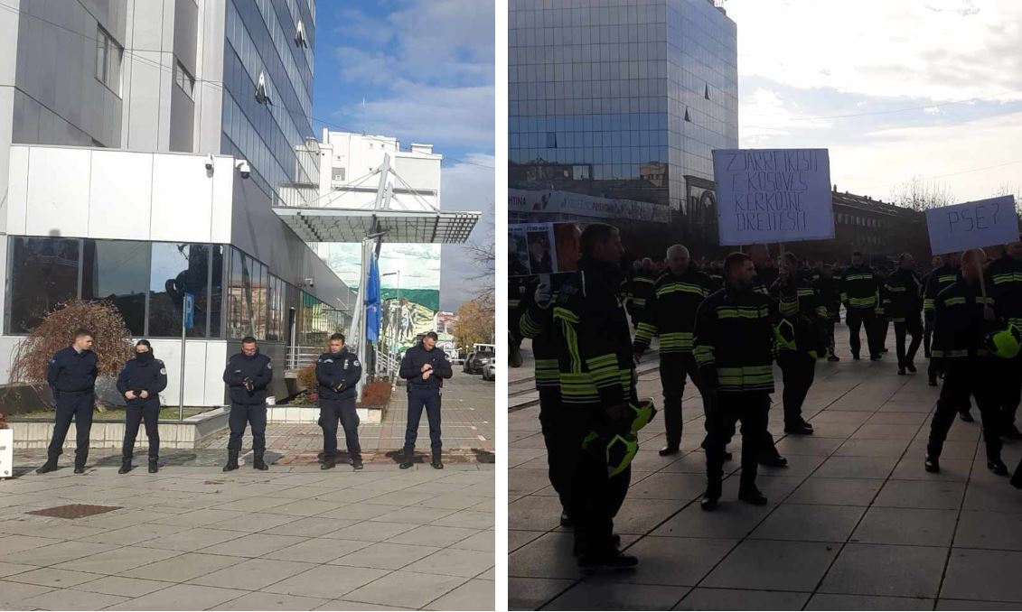 Zjarrëfikësit protestojnë përsëri para qeverisë