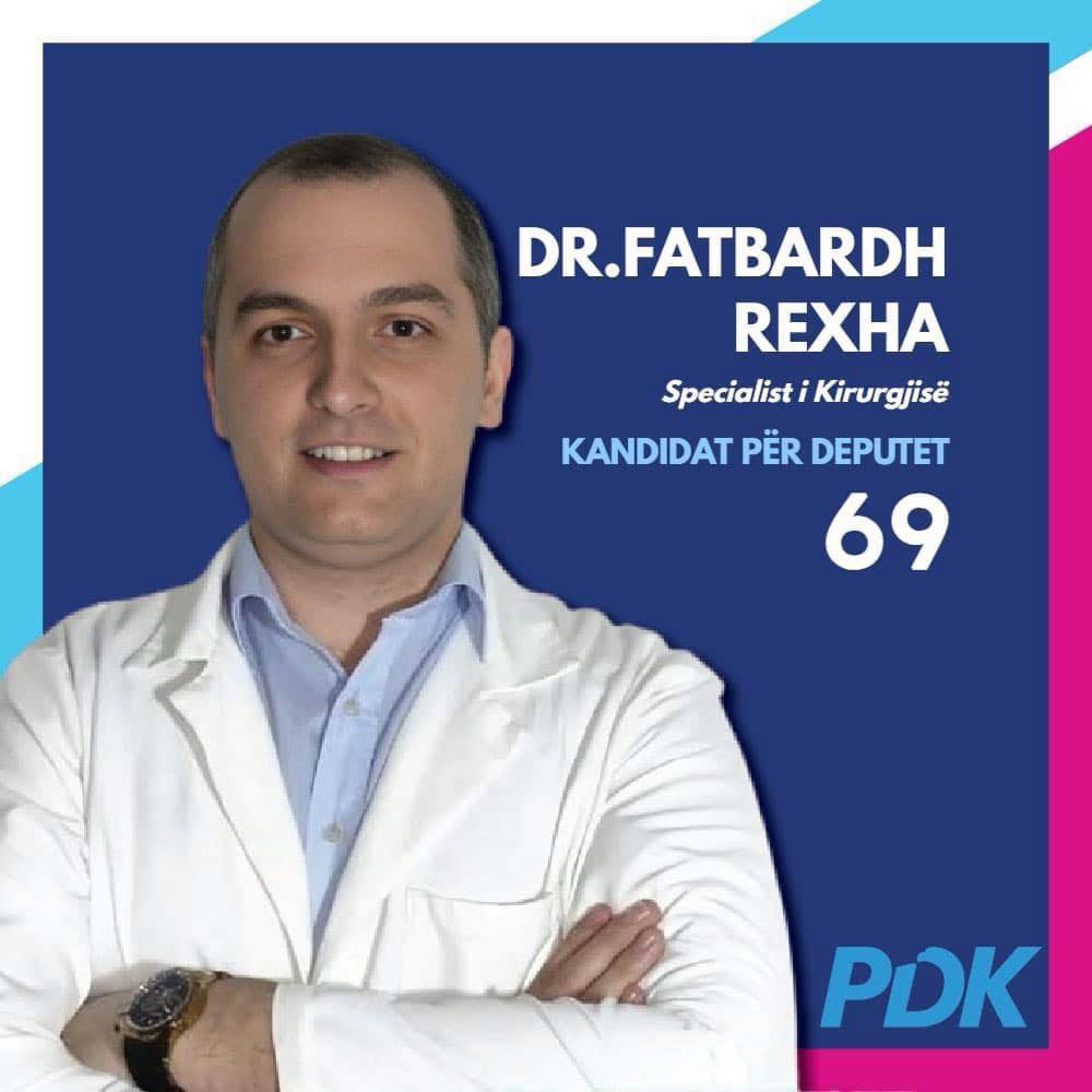 Dr. Fatbardh Rexha garon me numrin 69 në listën e PDK-së për deputet